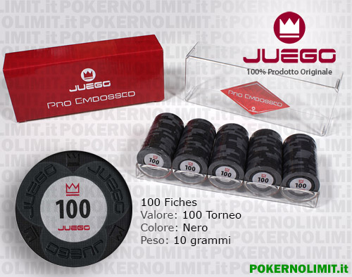 Juego - 100 Fiches Pro Embossed valore 100 - fiches real clay