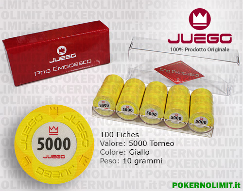Juego - 100 Fiches Pro Embossed valore 5000 - fiches real clay