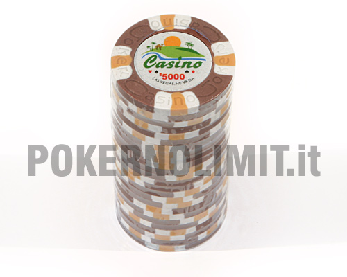 accessori di poker - blister 25 fiches marroni 3 color joker chips