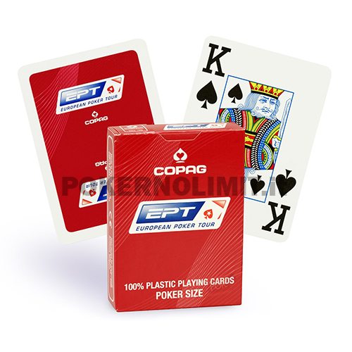 Carte Copag EPT Jumbo Index - 100% Plastica Dorso Rosso - carte poker