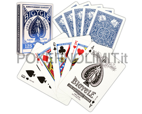 accessori di poker - carte da poker bicycle 125 anniversario blu