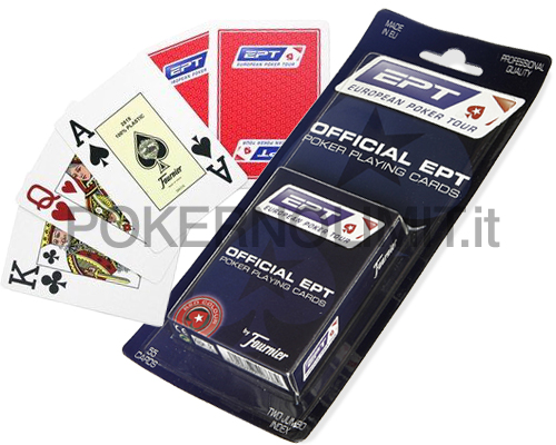 accessori di poker - carte da poker fournier in caroncino triplex con logo ept rosso