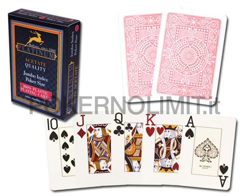 accessori di poker - carte modiano poker platinum acetate dorso rosso
