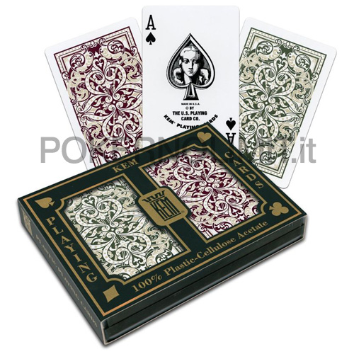 accessori di poker - kem poker jacquard wide standard burgundy green