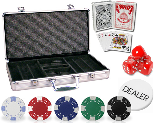 accessori di poker - set fiches 300 chips ak design valigetta alluminio