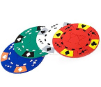 accessori per il poker - 4 Sottobicchieri Poker Chip Coaster