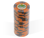 accessori per il poker - Fiches 3 color Joker Casin arancio - Blister 25 Chips 10 gr.