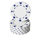 accessori per il poker - Fiches Suited Bianche - Blister 25 Chips Poker 11.5 gr.