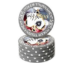 accessori per il poker - Fiches Poker Tournament Grigio 500 - Blister 25 Chips Poker 11.5 gr.