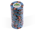 accessori per il poker - Fiches 3 color Joker Casin celeste - Blister 25 Chips 10 gr.