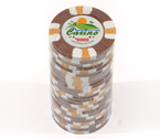accessori per il poker - Fiches 3 color Joker Casin marrone - Blister 25 Chips 10 gr.