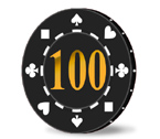 accessori per il poker - Blister 25 Fiches 11.5 gr. Nere - Chips Hot Stamp 100