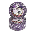 accessori per il poker - Fiches Poker Tournament Porpora 1000 - Blister 25 Chips Poker 11.5 gr.