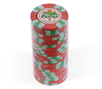 accessori per il poker - Fiches 3 color Joker Casin rosso - Blister 25 Chips 10 gr.