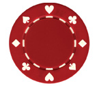 Fiches Suited Rosse - Blister 25 Chips Poker 11.5 gr.