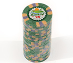 accessori per il poker - Fiches 3 color Joker Casin verde - Blister 25 Chips 10 gr.