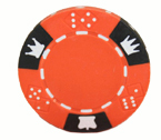 Crown and Dice 3 Colour - 25 Clay Poker Fiches (arancione)
