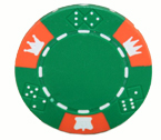 Crown and Dice 3 Colour - 25 Clay Poker Fiches (verde)
