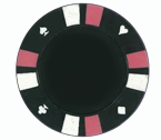 accessori per il poker - Double strip 3 colour - 25 clay poker fiches (nero)