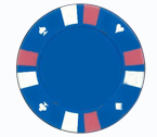 Double strip 3 colour - 25 clay poker fiches (celeste)