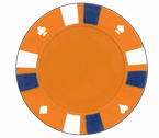 Double strip 3 colour - 25 clay poker fiches (arancione)