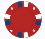 Double strip 3 colour - 25 clay poker fiches (rosso)