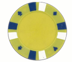 Double strip 3 colour - 25 clay poker fiches (giallo)