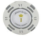 accessori per il poker - Monte Carlo - 25 Poker Fiches Clay 14 Gr. (Valore 1)