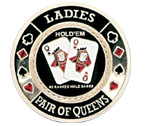 accessori per il poker - Card Guard Pair Of Queens - Silver